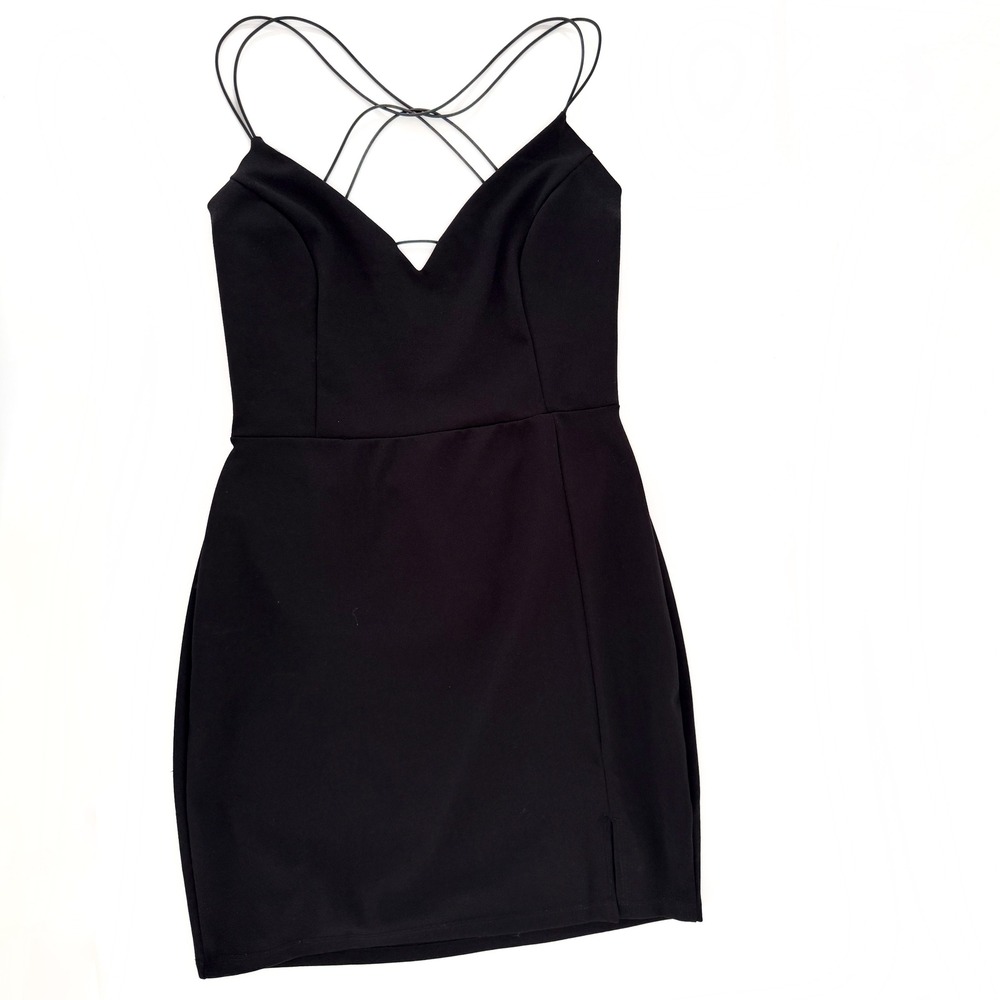 Windsor Black Mini Dress Strappy Back Bodycon Cocktail Party Size Unknown